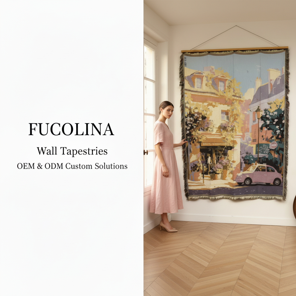 FUCOLINA Paris Street Tapestry — Model Editorial