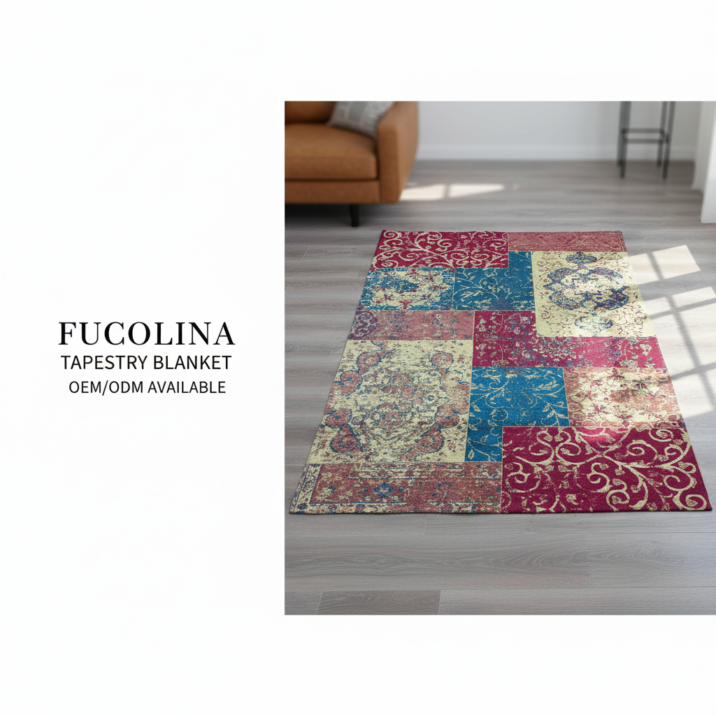 FUCOLINA Tapestry Blanket - Living Room Flat Lay