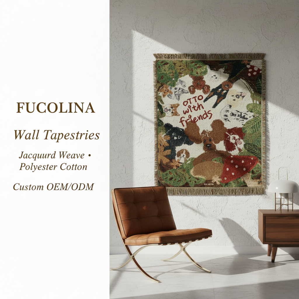 Fucolina Wall Tapestry Gold Text