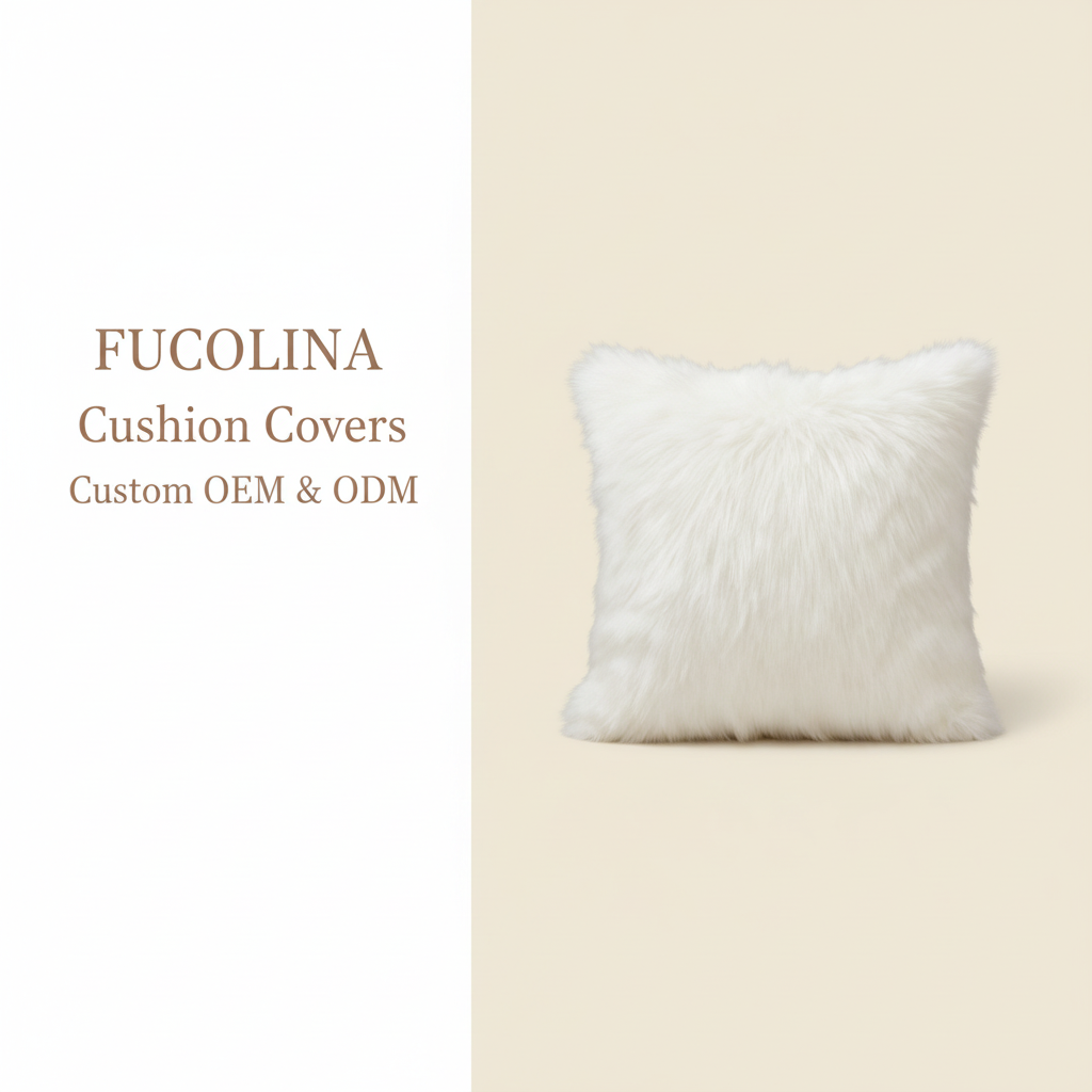 FUCOLINA White Fur Cushion Product Shot