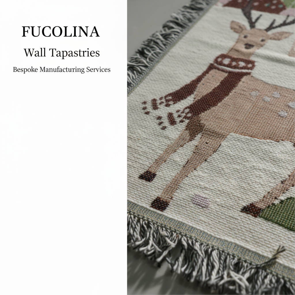 Cream Happy Holidays Wall Tapestry 130x90cm - Fucolina