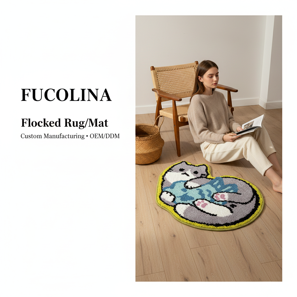 Lifestyle Model Scene with Cat Rug