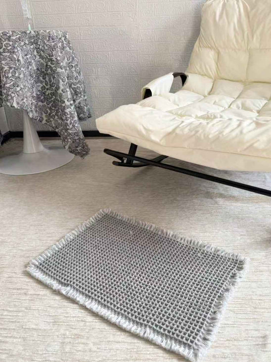 Modern Minimalist Solid Color Waffle Weave Floor Mat